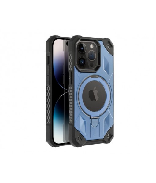 Husa IPhone 15 Pro, Armor Magsafe cu Inel, Albastru